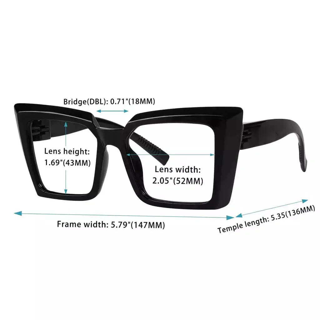Reading Glasses Oversize Metalless Screwless Spec Women