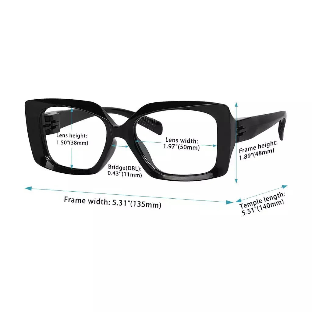 Reading Glasses Rectangle Metalless Screwless Spec Women